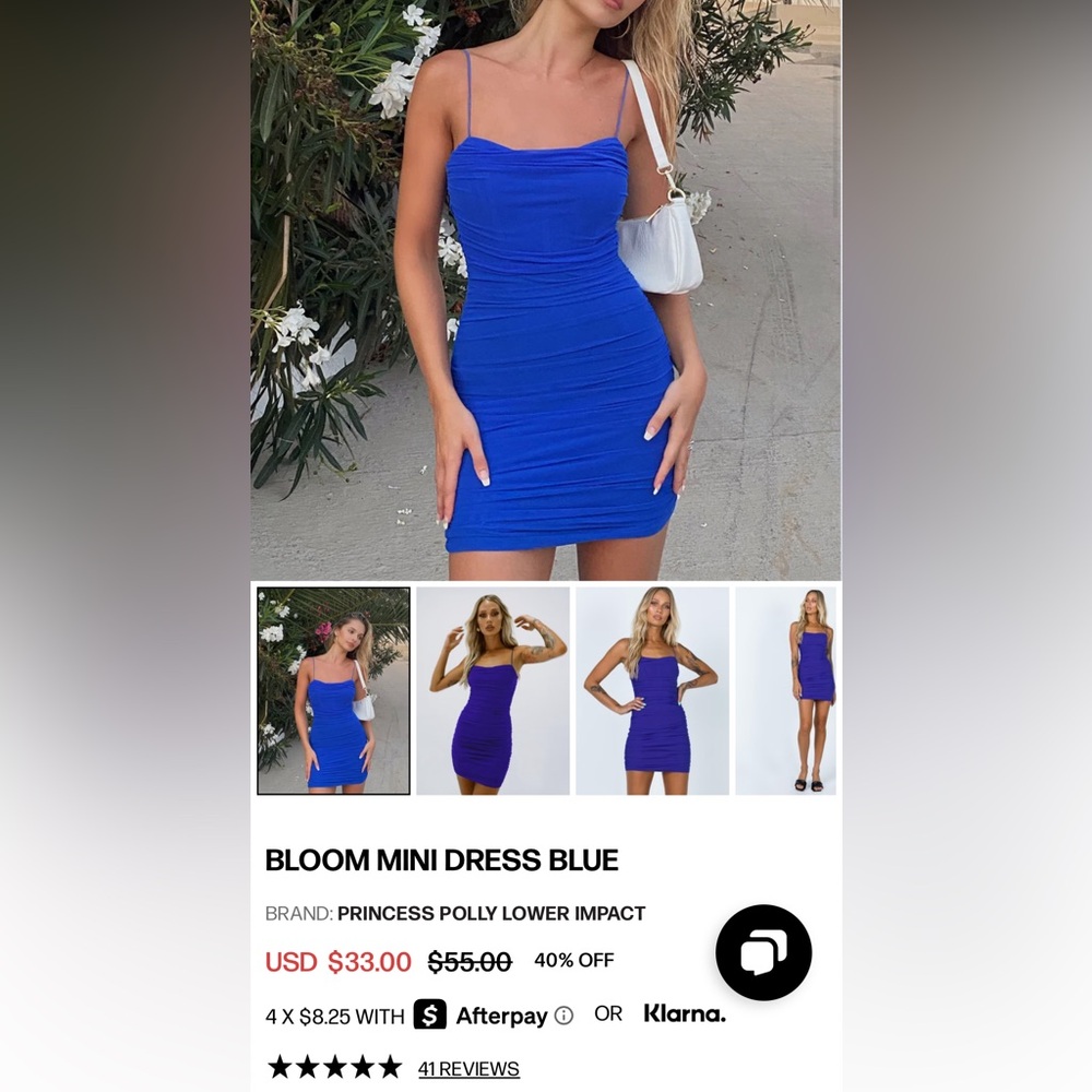 Princess Polly Bloom Mini Dress Blue